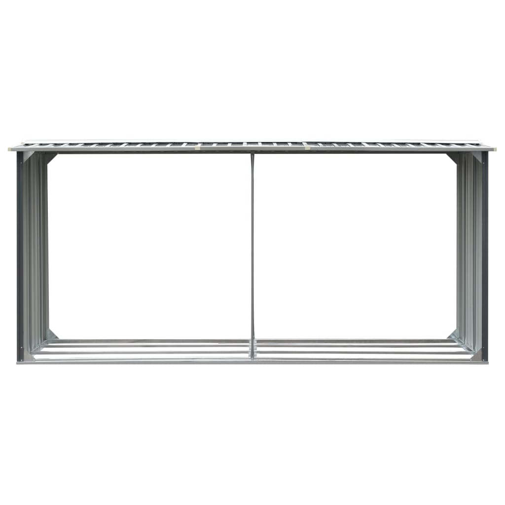 vidaXL Șopron depozitare lemne, oțel galvanizat, 330x92x153 cm, gri