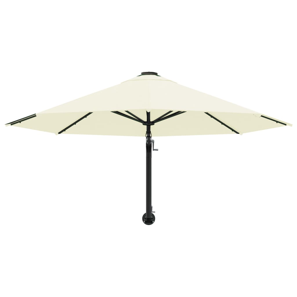 vidaXL Umbrelă soare, montaj pe perete, stâlp metalic, 300 cm, nisipiu vidaXL Umbrelă soare, montaj pe perete, stâlp metalic, 300 cm, nisipiu