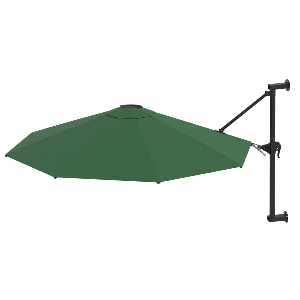 vidaXL Umbrelă soare, montaj pe perete, tijă metalică, verde, 300 cm vidaXL Umbrelă soare, montaj pe perete, tijă metalică, verde, 300 cm