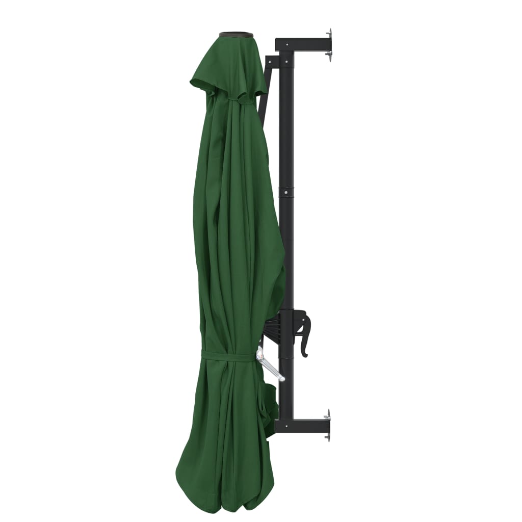 vidaXL Umbrelă soare, montaj pe perete, tijă metalică, verde, 300 cm vidaXL Umbrelă soare, montaj pe perete, tijă metalică, verde, 300 cm