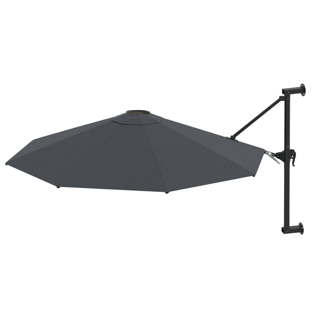 vidaXL Umbrelă soare, montaj pe perete, stâlp metal, 300 cm, antracit vidaXL Umbrelă soare, montaj pe perete, stâlp metal, 300 cm, antracit