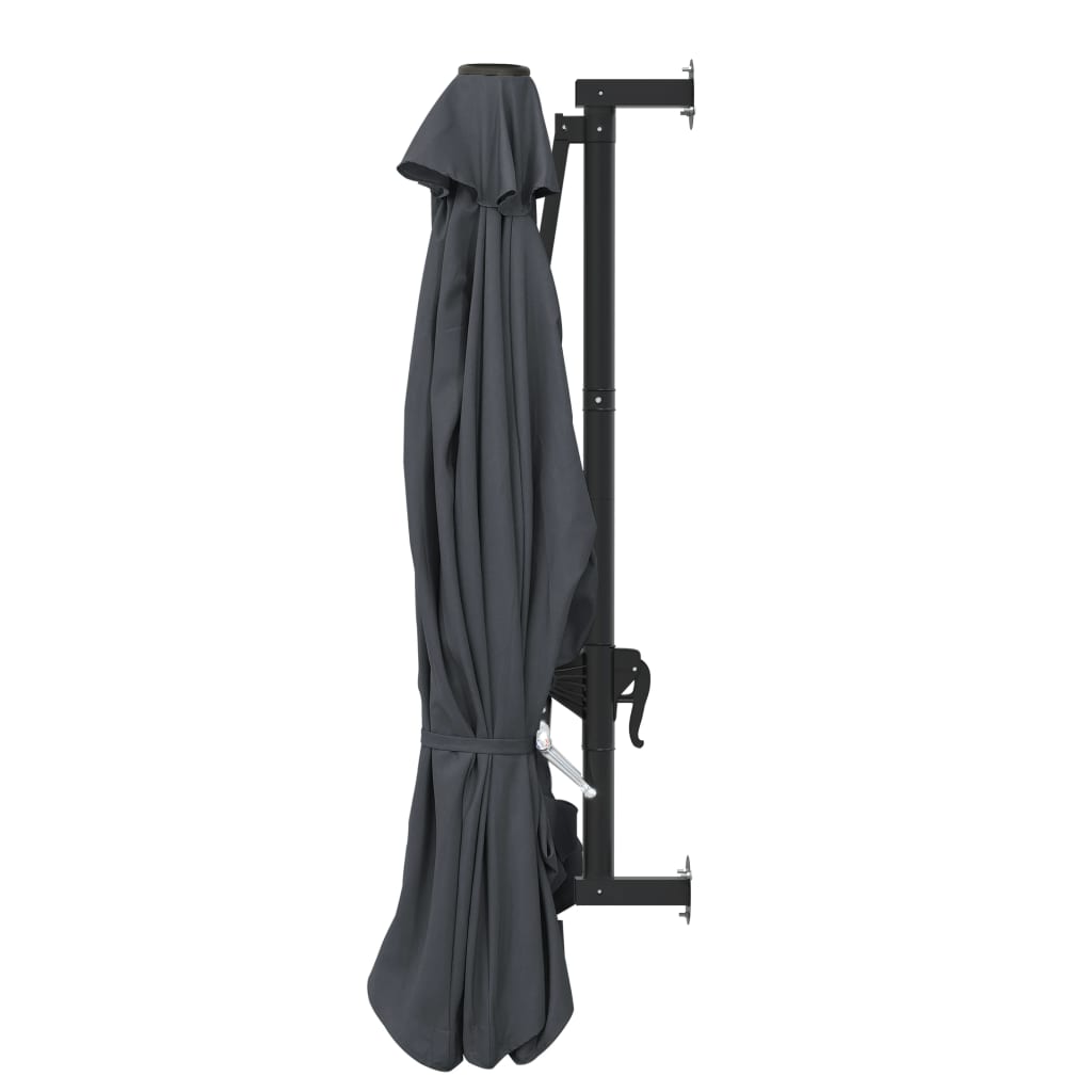 vidaXL Umbrelă soare, montaj pe perete, stâlp metal, 300 cm, antracit vidaXL Umbrelă soare, montaj pe perete, stâlp metal, 300 cm, antracit
