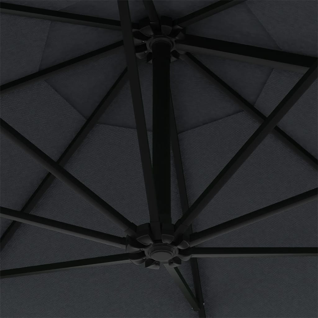 vidaXL Umbrelă soare, montaj pe perete, stâlp metal, 300 cm, antracit vidaXL Umbrelă soare, montaj pe perete, stâlp metal, 300 cm, antracit