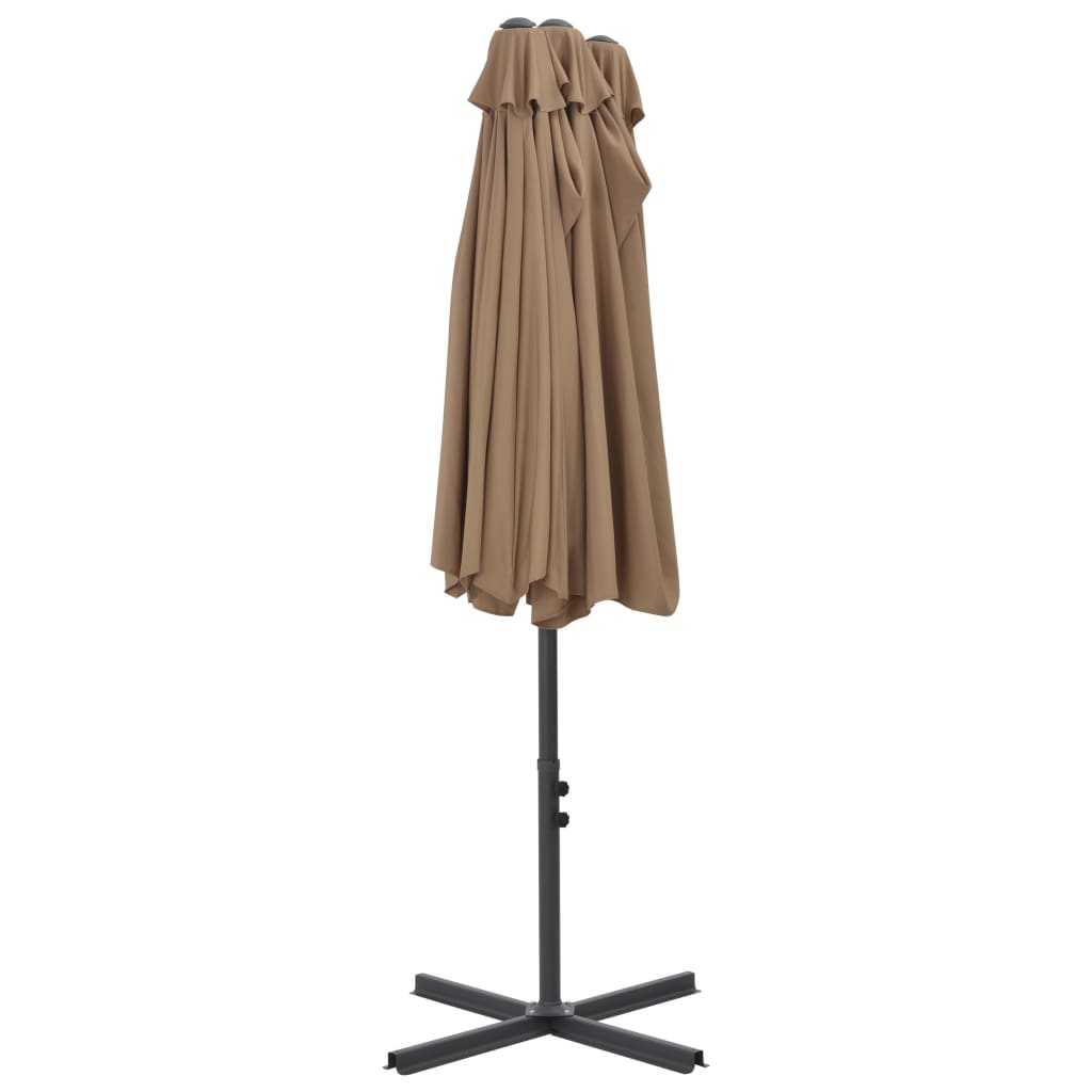 vidaXL Umbrelă soare exterior cu stâlp aluminiu gri taupe 460x270 cm vidaXL Umbrelă soare exterior cu stâlp aluminiu gri taupe 460x270 cm