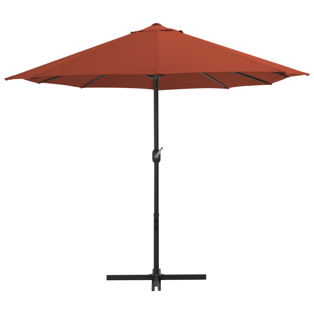 vidaXL Umbrelă de soare exterior stâlp aluminiu, cărămiziu, 460x270 cm