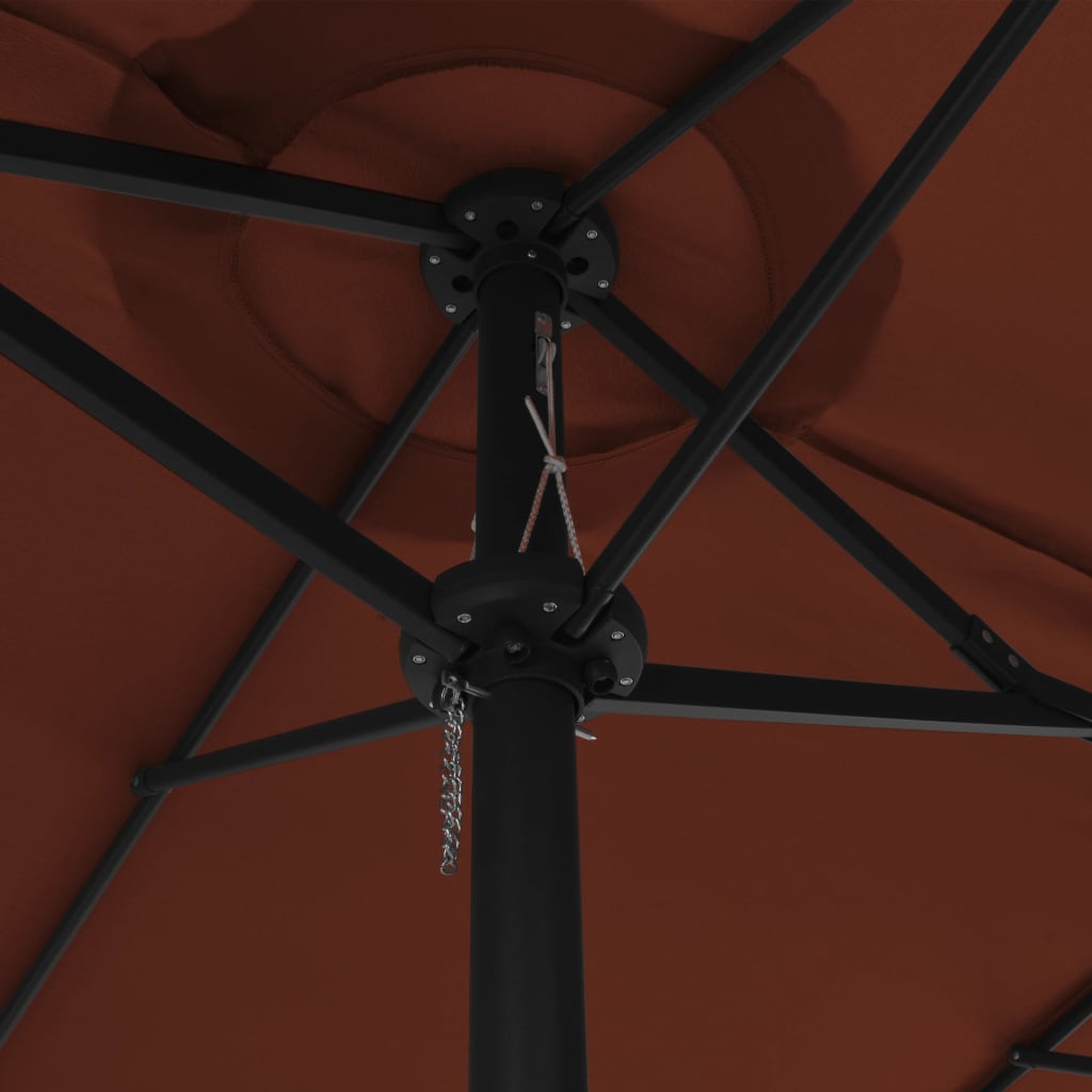 vidaXL Umbrelă de soare exterior stâlp aluminiu, cărămiziu, 460x270 cm
