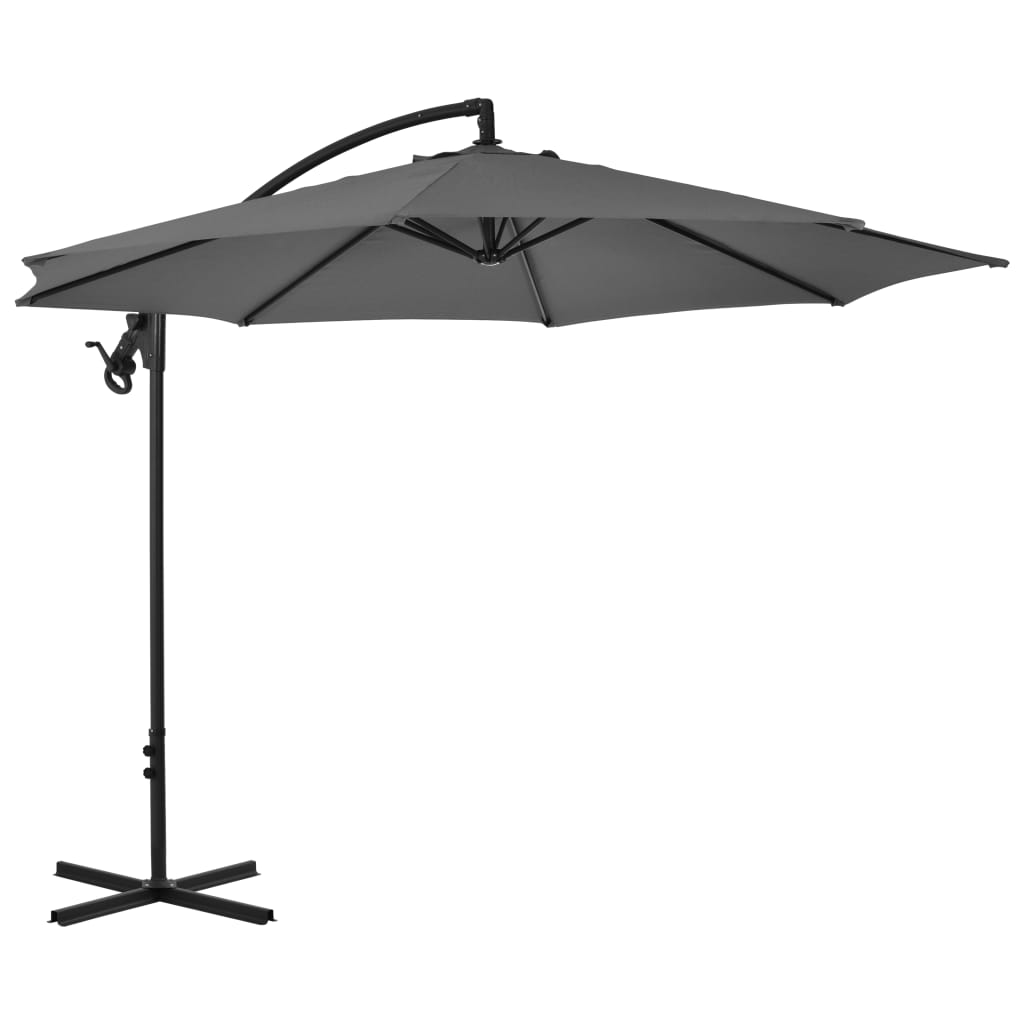 vidaXL Umbrelă în consolă cu stâlp din oțel, antracit, 300 cm