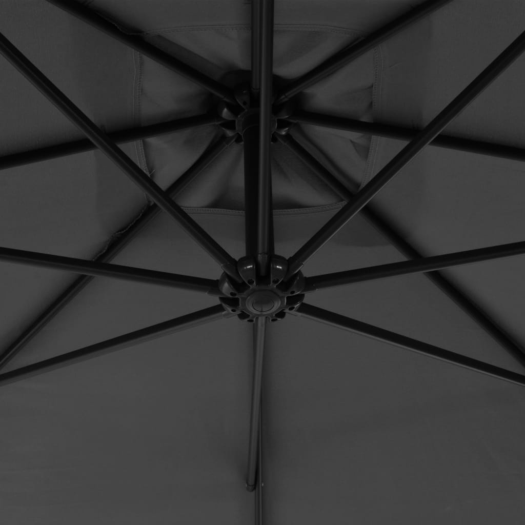 vidaXL Umbrelă în consolă cu stâlp din oțel, antracit, 300 cm