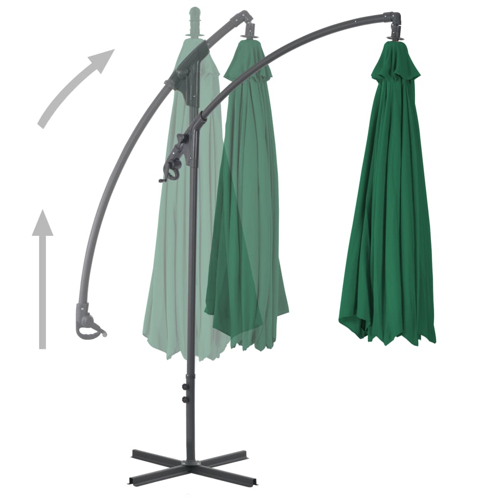 vidaXL Umbrelă în consolă cu stâlp din oțel, verde, 250x250 cm vidaXL Umbrelă în consolă cu stâlp din oțel, verde, 250x250 cm