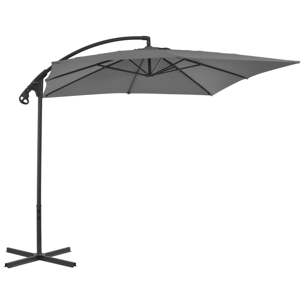 vidaXL Umbrelă în consolă cu stâlp din oțel, antracit, 250x250 cm vidaXL Umbrelă în consolă cu stâlp din oțel, antracit, 250x250 cm