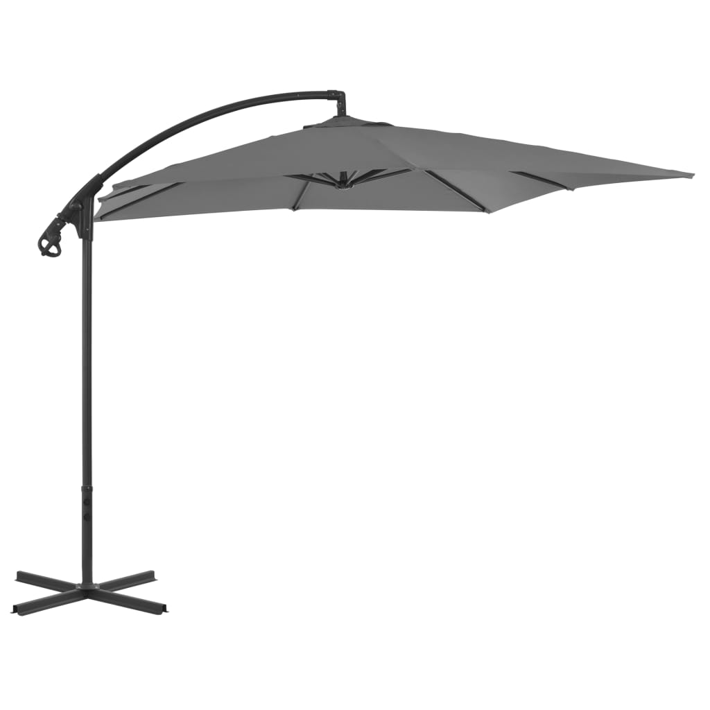 vidaXL Umbrelă în consolă cu stâlp din oțel, antracit, 250x250 cm vidaXL Umbrelă în consolă cu stâlp din oțel, antracit, 250x250 cm
