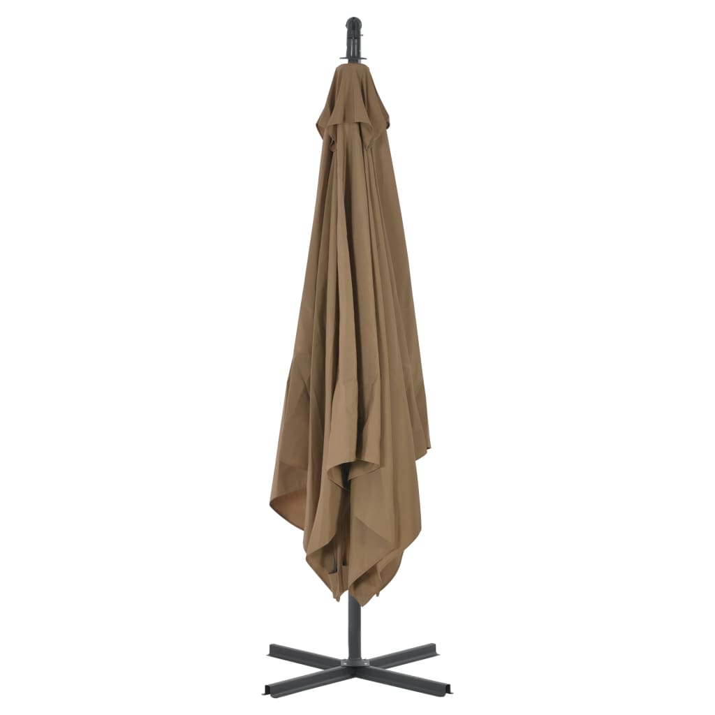 vidaXL Umbrelă în consolă cu stâlp din oțel, taupe, 250x250 cm vidaXL Umbrelă în consolă cu stâlp din oțel, taupe, 250x250 cm