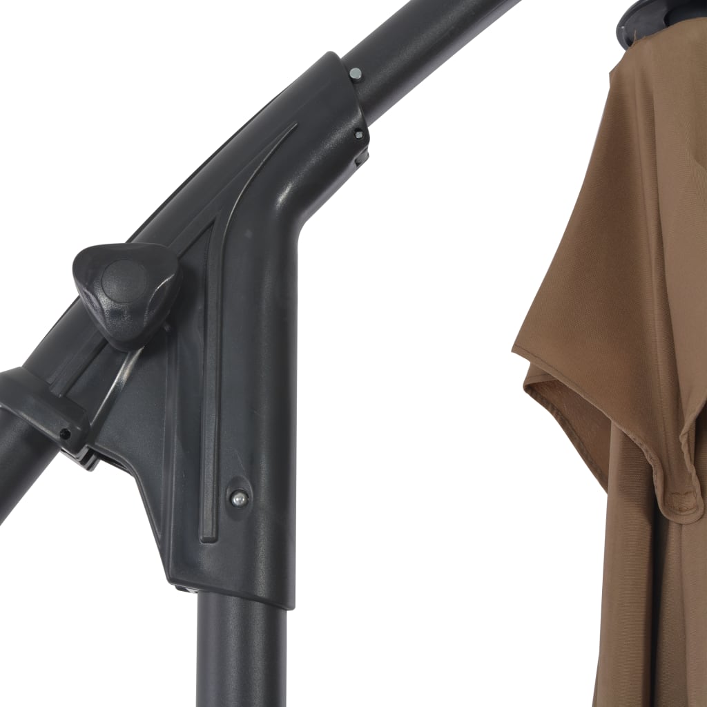 vidaXL Umbrelă în consolă cu stâlp din oțel, taupe, 250x250 cm vidaXL Umbrelă în consolă cu stâlp din oțel, taupe, 250x250 cm