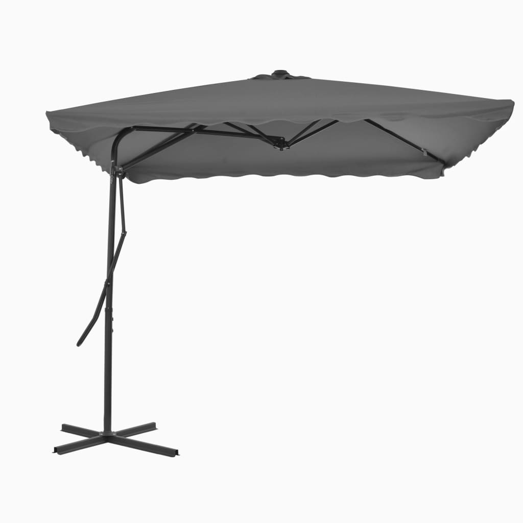 vidaXL Umbrelă soare de exterior, stâlp din oțel, antracit, 250x250 cm vidaXL Umbrelă soare de exterior, stâlp din oțel, antracit, 250x250 cm