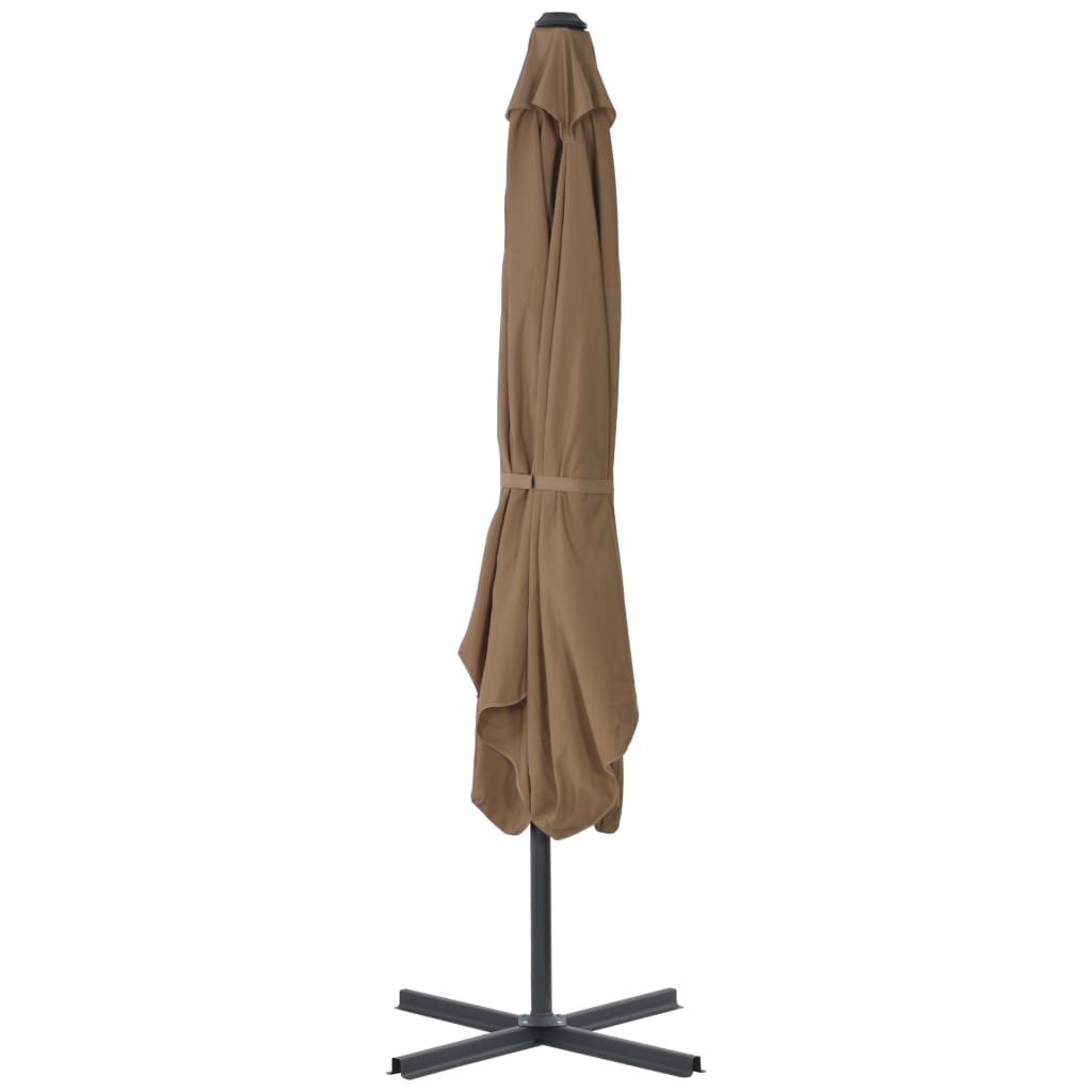 vidaXL Umbrelă soare de exterior, stâlp oțel, gri taupe, 250 x 250 cm