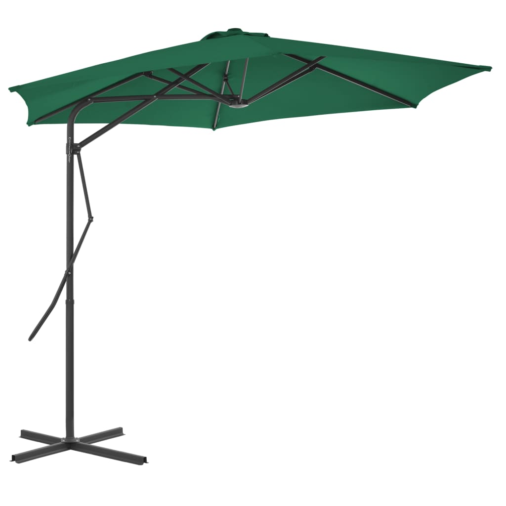 vidaXL Umbrelă soare de exterior cu stâlp din oțel, verde, 300 cm vidaXL Umbrelă soare de exterior cu stâlp din oțel, verde, 300 cm