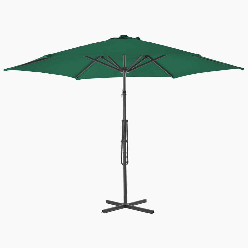 vidaXL Umbrelă soare de exterior cu stâlp din oțel, verde, 300 cm vidaXL Umbrelă soare de exterior cu stâlp din oțel, verde, 300 cm