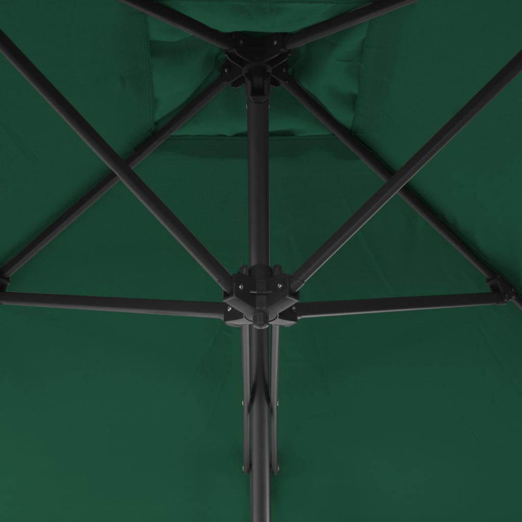 vidaXL Umbrelă soare de exterior cu stâlp din oțel, verde, 300 cm vidaXL Umbrelă soare de exterior cu stâlp din oțel, verde, 300 cm