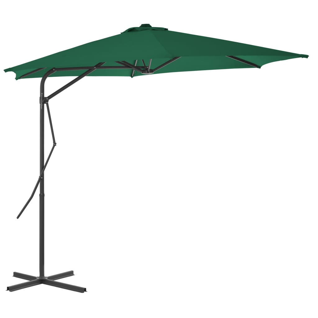 vidaXL Umbrelă soare de exterior cu stâlp din oțel, verde, 300 cm vidaXL Umbrelă soare de exterior cu stâlp din oțel, verde, 300 cm