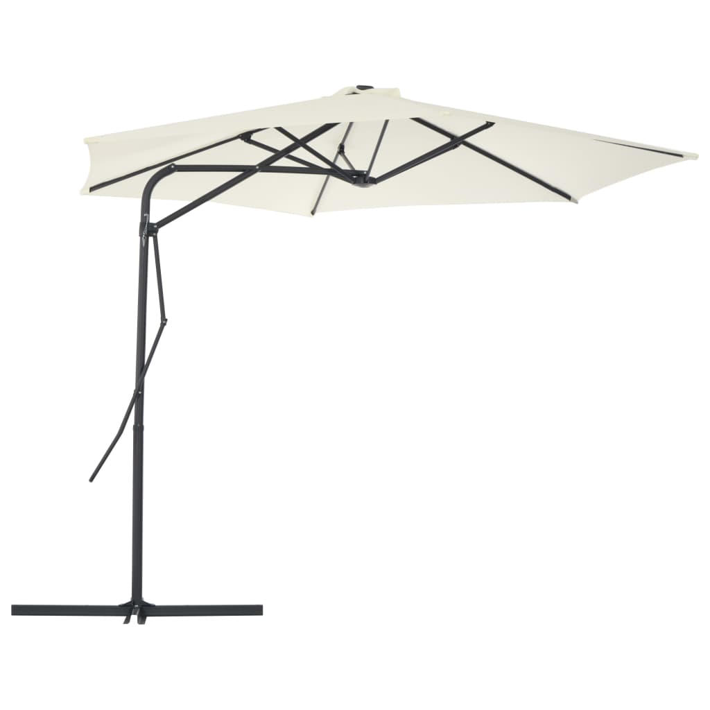 vidaXL Umbrelă soare de exterior cu stâlp din oțel, nisipiu, 300 cm