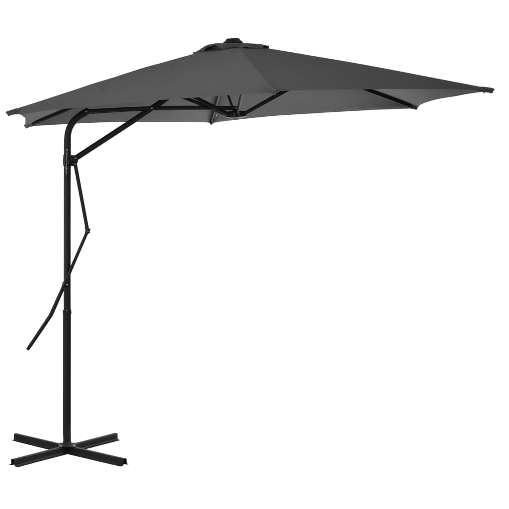 vidaXL Umbrelă de soare de exterior, stâlp din oțel, antracit, 300 cm vidaXL Umbrelă de soare de exterior, stâlp din oțel, antracit, 300 cm