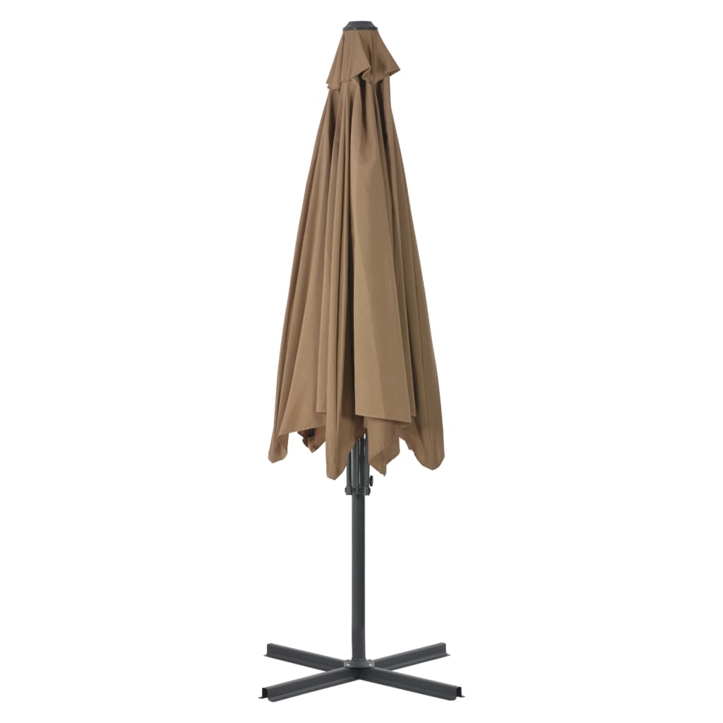 vidaXL Umbrelă de soare de exterior, stâlp din oțel, gri taupe, 300 cm vidaXL Umbrelă de soare de exterior, stâlp din oțel, gri taupe, 300 cm