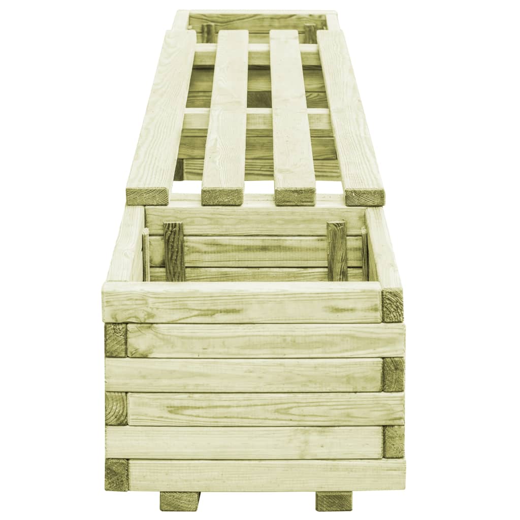 vidaXL Bancă de grădină cu jardiniere, lemn de pin tratat