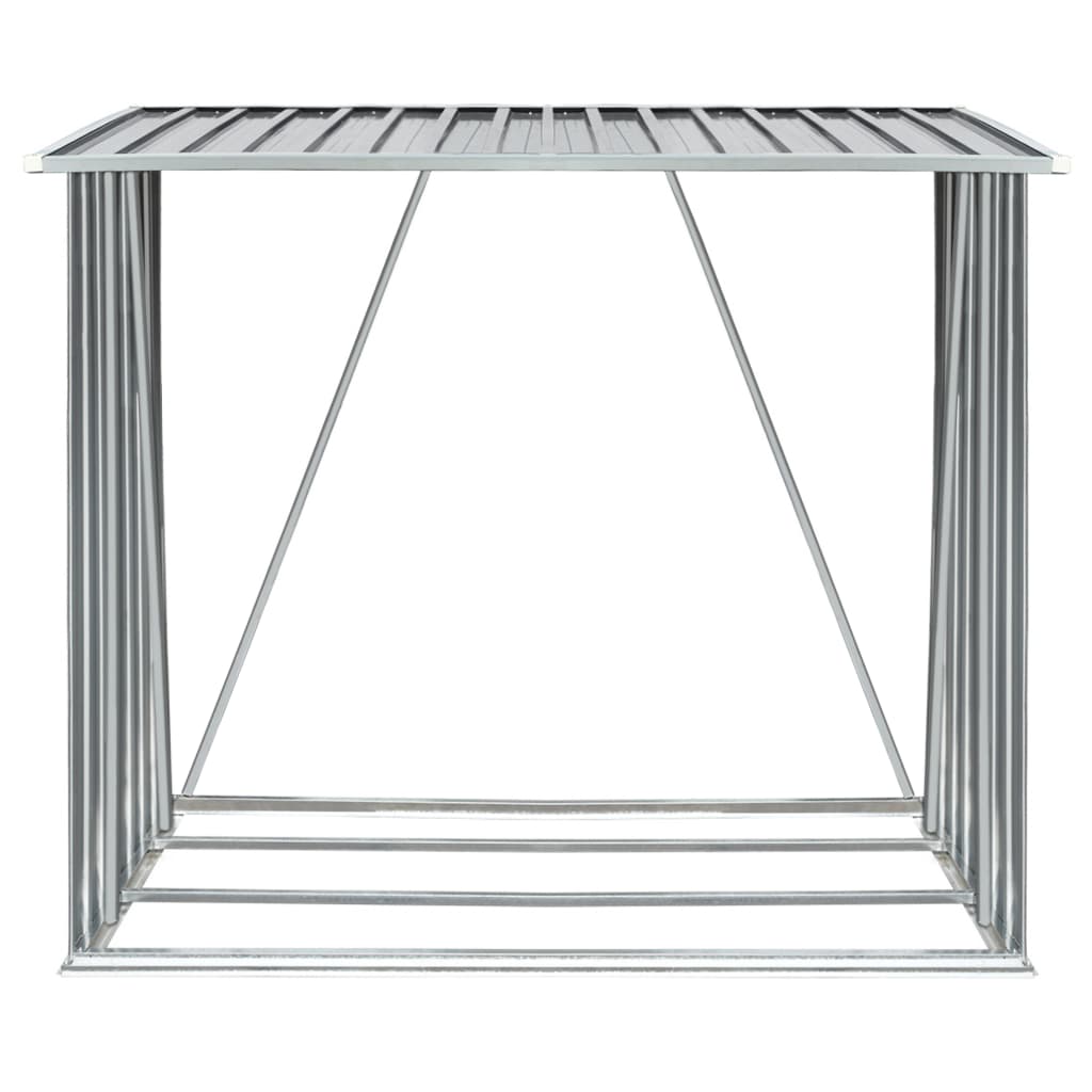 vidaXL Șopron depozitare lemne, oțel galvanizat, 163x83x154 cm, gri