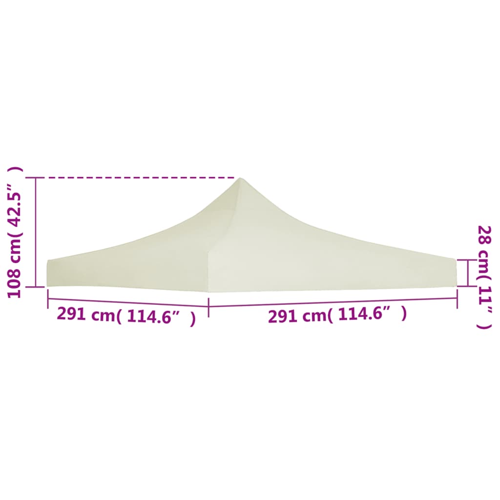 vidaXL Acoperiș cort de petrecere, crem, 3 x 3 m vidaXL Acoperiș cort de petrecere, crem, 3 x 3 m
