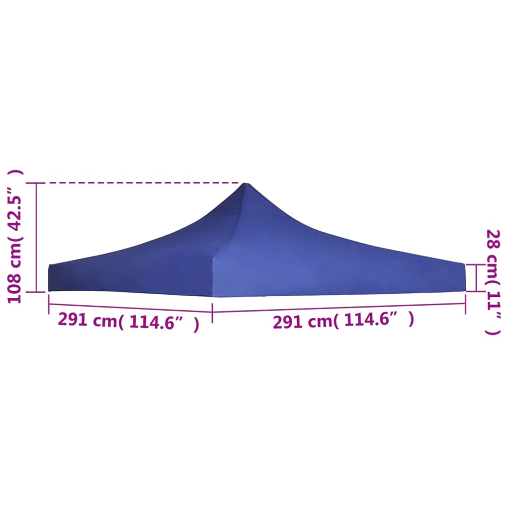 vidaXL Acoperiș cort de petrecere, albastru, 3 x 3 m vidaXL Acoperiș cort de petrecere, albastru, 3 x 3 m