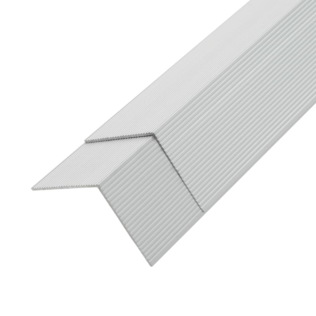 vidaXL Margini cornier pentru podea 5 buc. argintiu 170 cm aluminiu vidaXL Margini cornier pentru podea 5 buc. argintiu 170 cm aluminiu