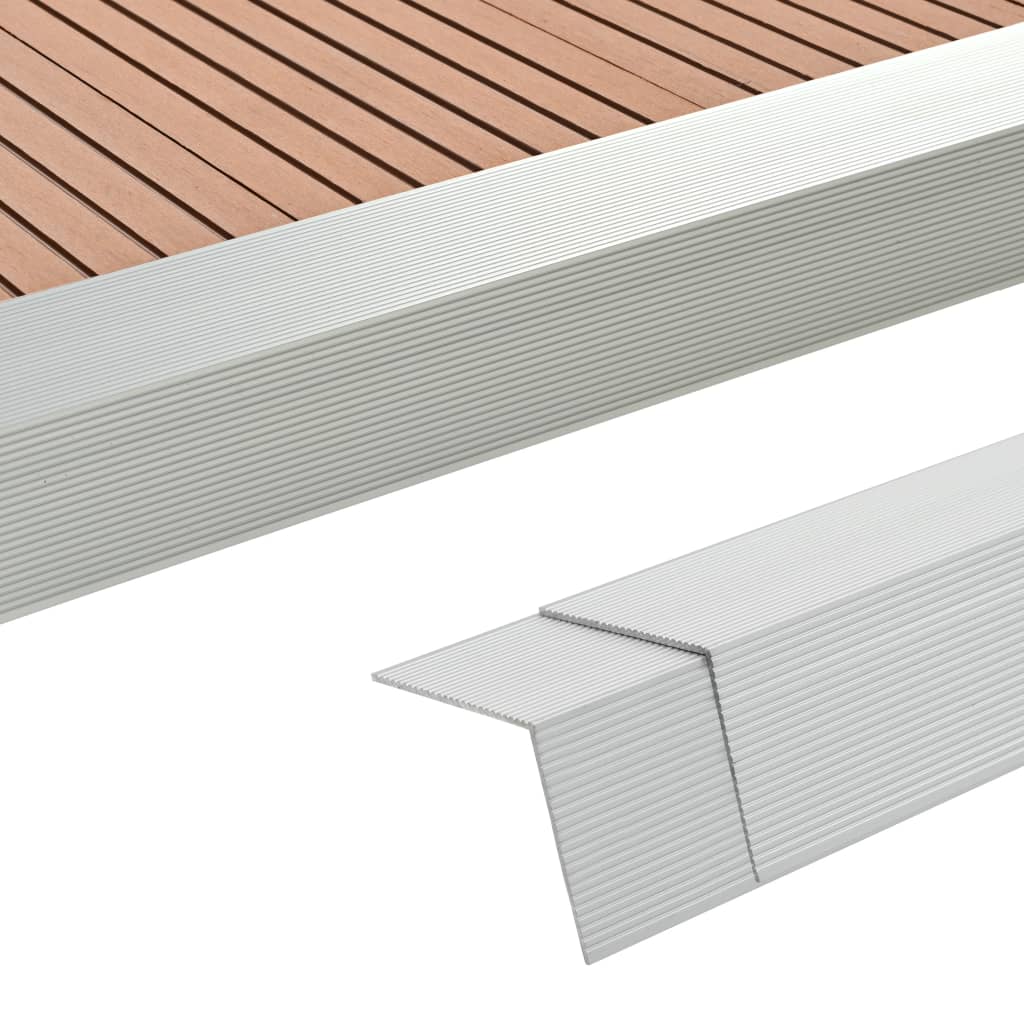 vidaXL Margini cornier pentru podea 5 buc. argintiu 170 cm aluminiu vidaXL Margini cornier pentru podea 5 buc. argintiu 170 cm aluminiu