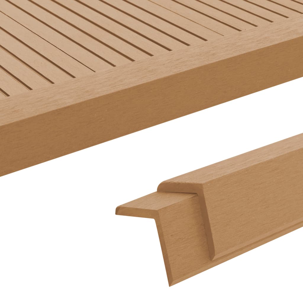 vidaXL Margini cornier pentru terasă WPC, 5 buc, 170 cm, culoare tec vidaXL Margini cornier pentru terasă WPC, 5 buc, 170 cm, culoare tec