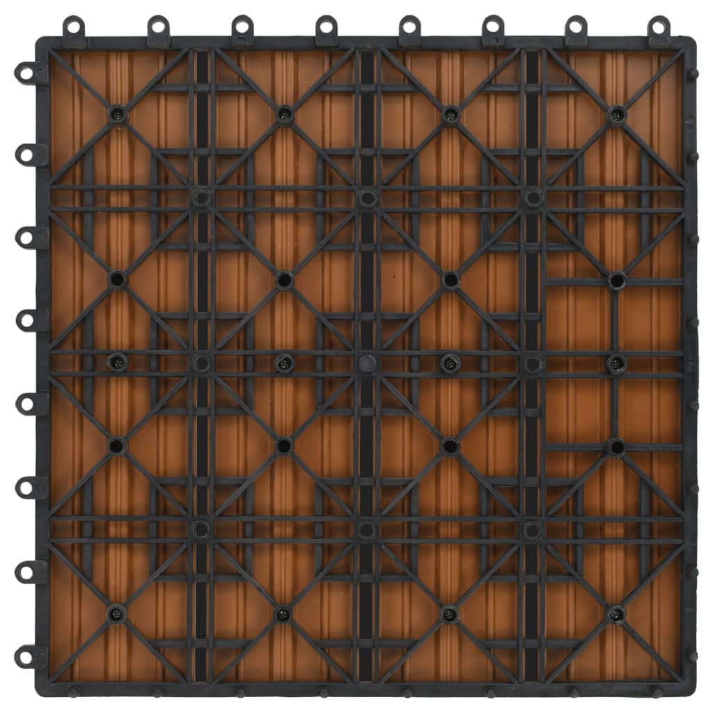 vidaXL Plăci podea, 11 buc., culoare tec, 30 x 30 cm, WPC, 1mp vidaXL Plăci podea, 11 buc., culoare tec, 30 x 30 cm, WPC, 1mp