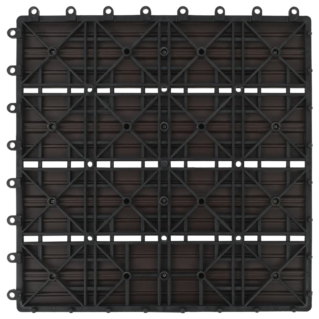 vidaXL Plăci de pardoseala 11 buc, maro închis, 30 x 30 cm, WPC, 1mp vidaXL Plăci de pardoseala 11 buc, maro închis, 30 x 30 cm, WPC, 1mp