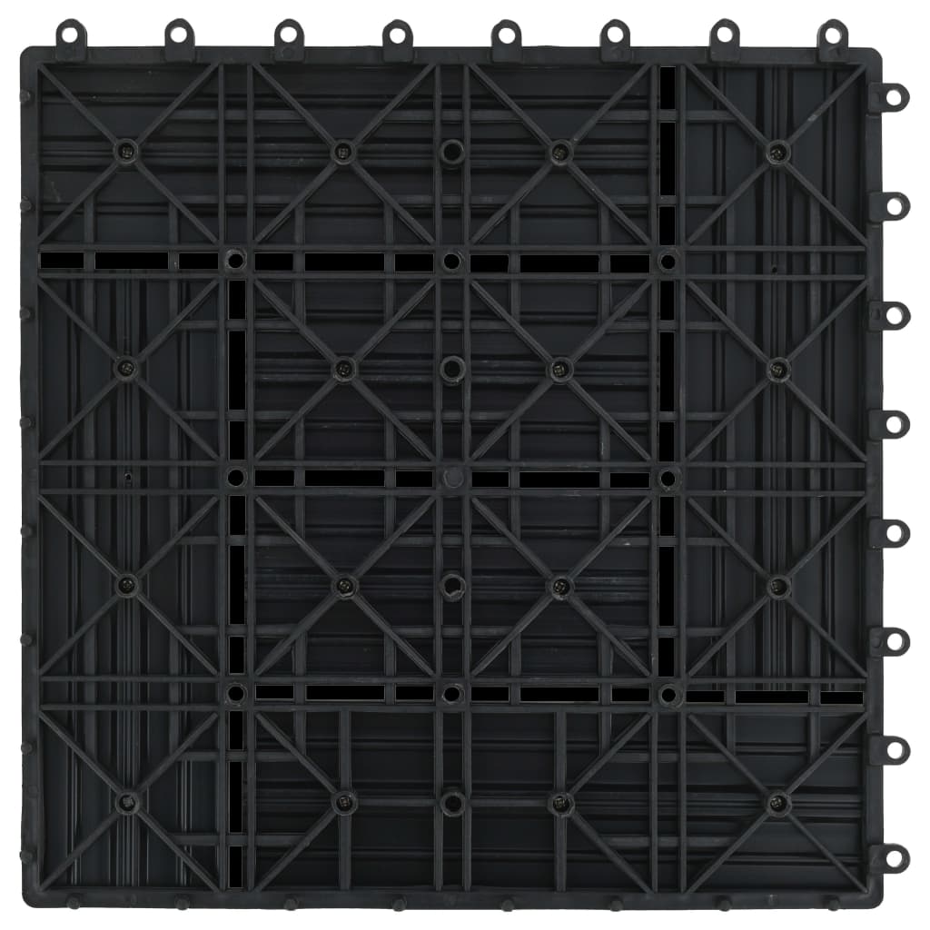 vidaXL Plăci de pardoseală, 11 buc, negru, 30x30 cm, WPC, 1 mp vidaXL Plăci de pardoseală, 11 buc, negru, 30x30 cm, WPC, 1 mp