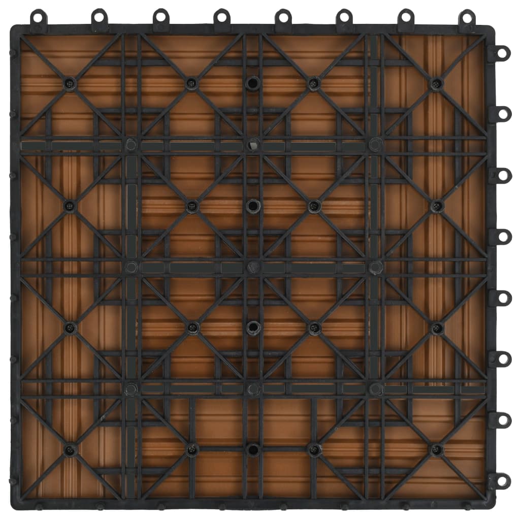 vidaXL Plăci de pardoseală 11 buc, culoare tec, 30 x 30 cm, WPC, 1 mp vidaXL Plăci de pardoseală 11 buc, culoare tec, 30 x 30 cm, WPC, 1 mp