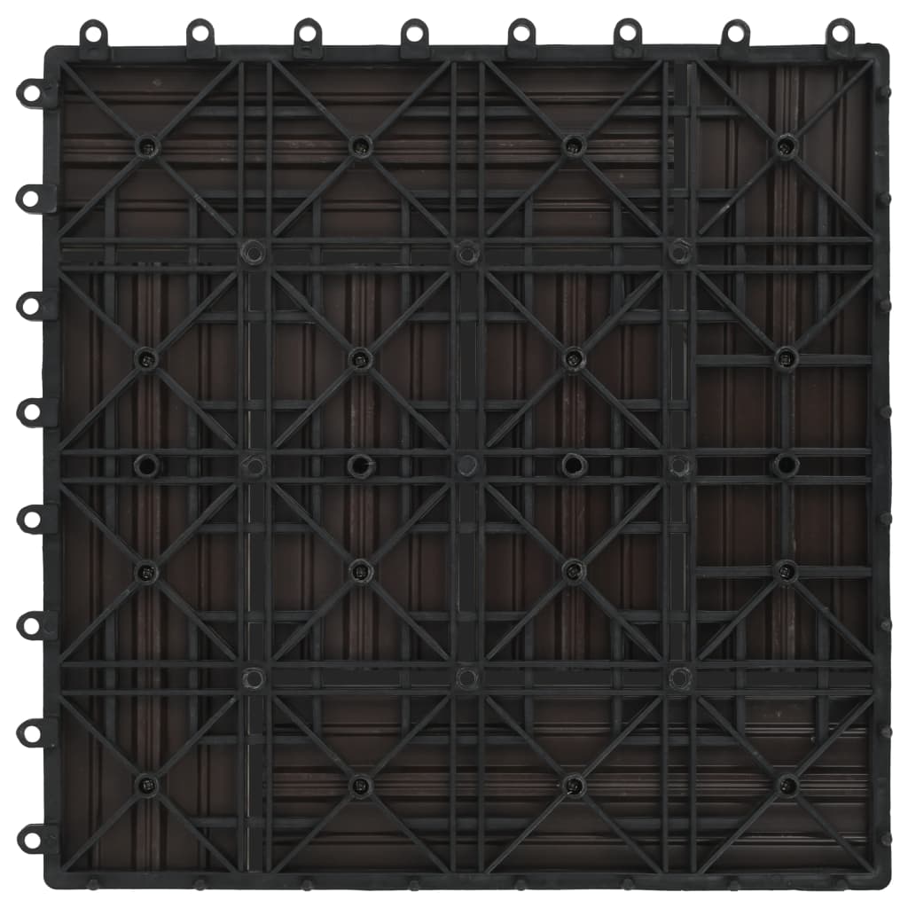 vidaXL Plăci de pardoseală 11 buc, maro închis, 30 x 30 cm, WPC, 1 mp vidaXL Plăci de pardoseală 11 buc, maro închis, 30 x 30 cm, WPC, 1 mp