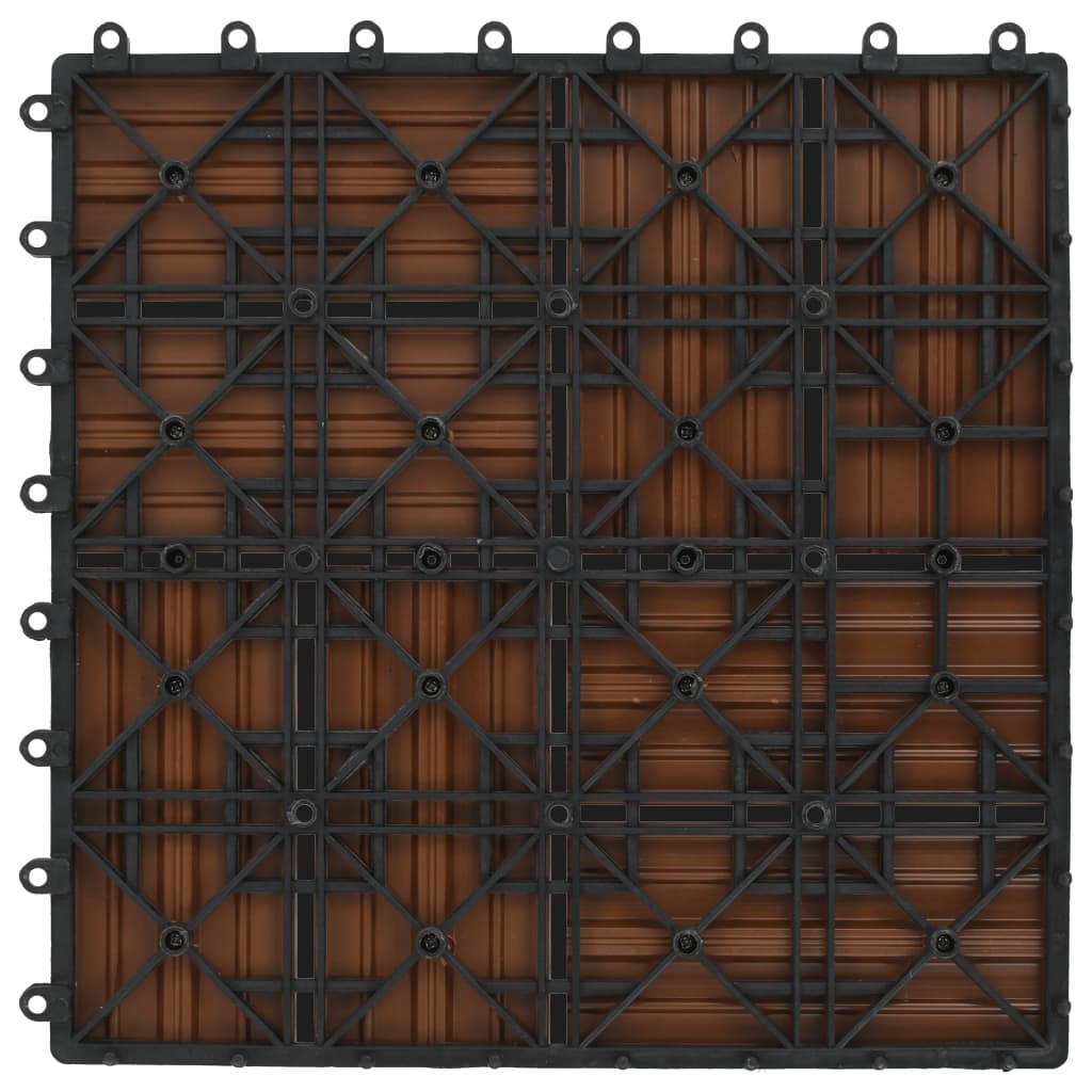 vidaXL Plăci de pardoseală 11 buc, maro, 30 x 30 cm, WPC, 1 mp vidaXL Plăci de pardoseală 11 buc, maro, 30 x 30 cm, WPC, 1 mp