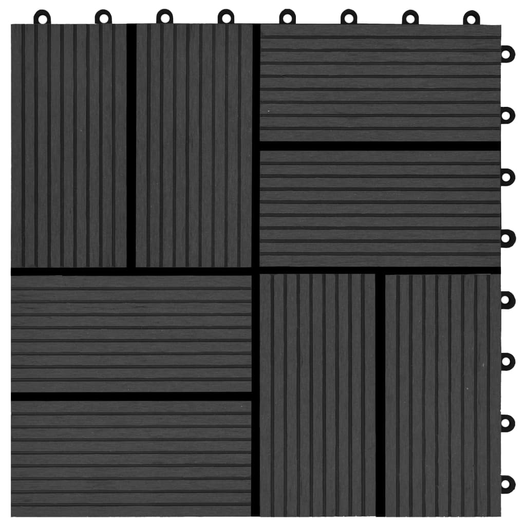 vidaXL Plăci de pardoseală 11 buc, negru, 30 x 30 cm, WPC, 1 mp vidaXL Plăci de pardoseală 11 buc, negru, 30 x 30 cm, WPC, 1 mp
