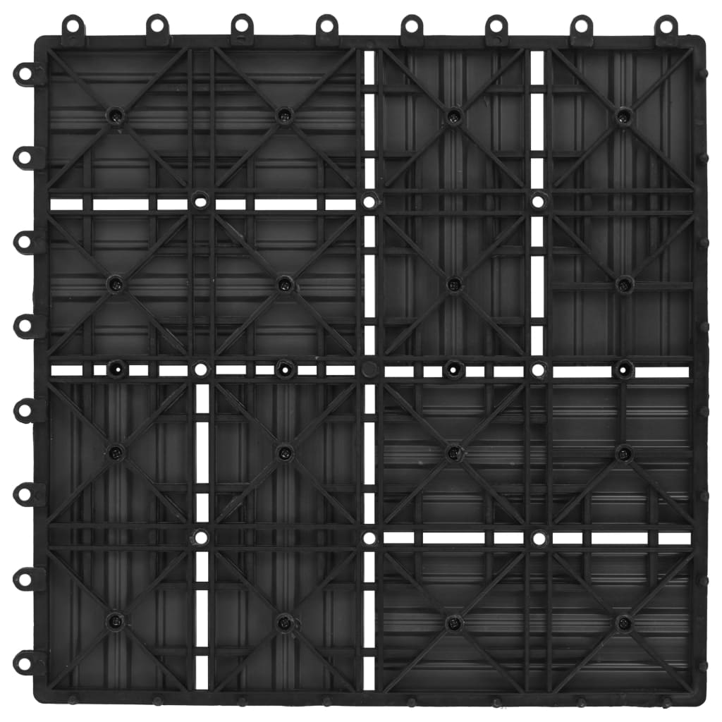 vidaXL Plăci de pardoseală 11 buc, negru, 30 x 30 cm, WPC, 1 mp vidaXL Plăci de pardoseală 11 buc, negru, 30 x 30 cm, WPC, 1 mp