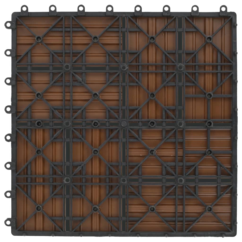 vidaXL Plăci de pardoseală 11 buc, culoare tec, 30 x 30 cm, WPC, 1 mp vidaXL Plăci de pardoseală 11 buc, culoare tec, 30 x 30 cm, WPC, 1 mp