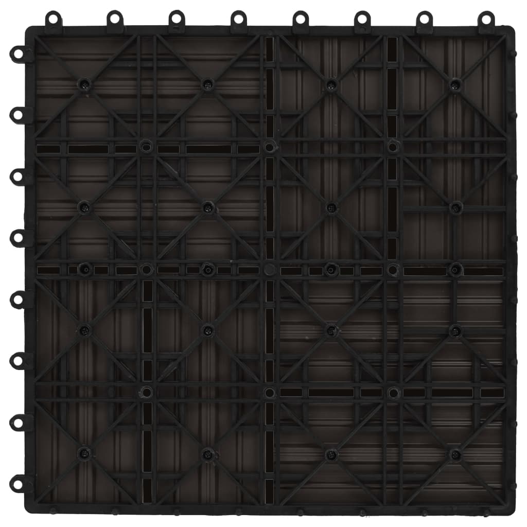vidaXL Plăci de pardoseală 11 buc, maro închis, 30 x 30 cm, WPC, 1 mp vidaXL Plăci de pardoseală 11 buc, maro închis, 30 x 30 cm, WPC, 1 mp