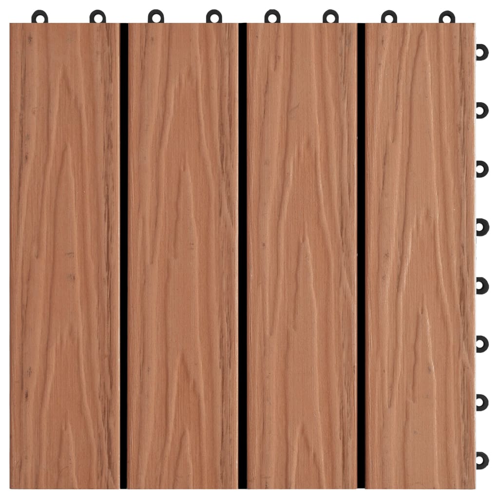 vidaXL Plăci podea în relief WPC, 11 buc, 30x30 cm, 1 mp, maro deschis