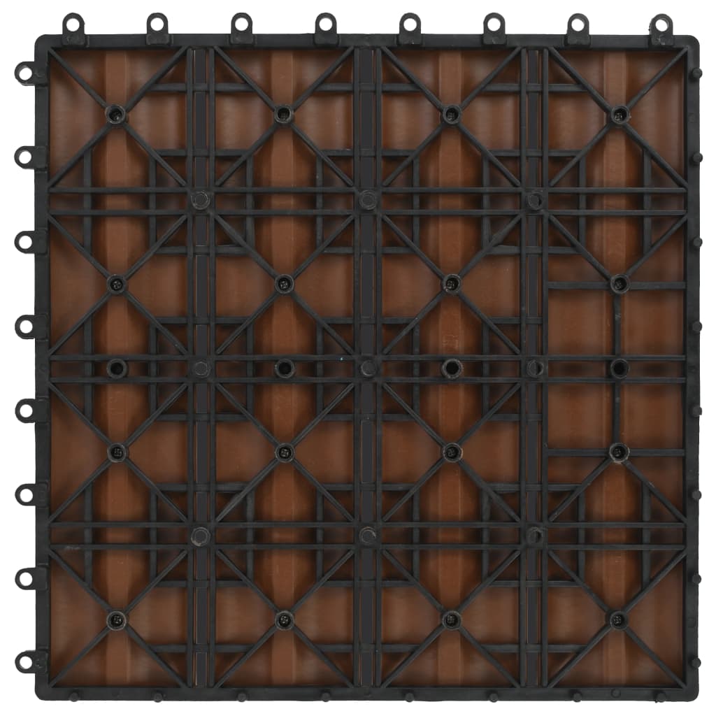 vidaXL Plăci podea în relief WPC, 11 buc, 30x30 cm, 1 mp, maro deschis