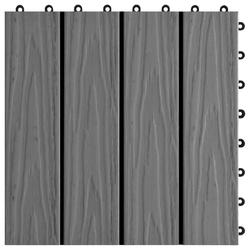vidaXL Plăci podea în relief WPC, 11 buc., 30 x 30 cm, 1 mp, gri vidaXL Plăci podea în relief WPC, 11 buc., 30 x 30 cm, 1 mp, gri
