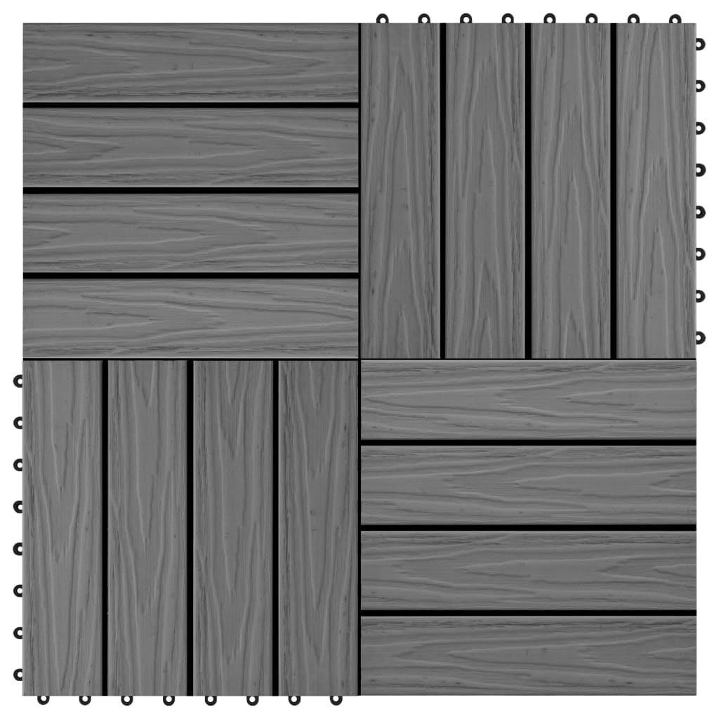 vidaXL Plăci podea în relief WPC, 11 buc., 30 x 30 cm, 1 mp, gri vidaXL Plăci podea în relief WPC, 11 buc., 30 x 30 cm, 1 mp, gri