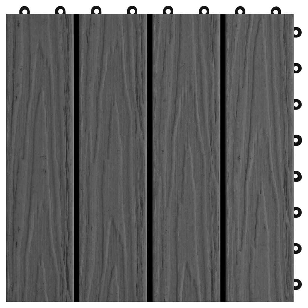 vidaXL Plăci podea în relief, WPC, 11 buc., 30 x 30 cm, 1 mp, negru vidaXL Plăci podea în relief, WPC, 11 buc., 30 x 30 cm, 1 mp, negru