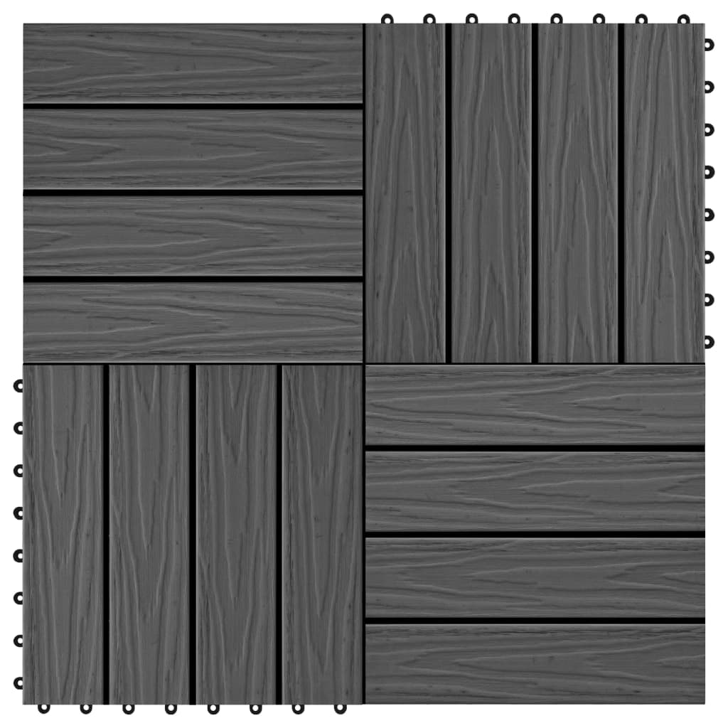 vidaXL Plăci podea în relief, WPC, 11 buc., 30 x 30 cm, 1 mp, negru vidaXL Plăci podea în relief, WPC, 11 buc., 30 x 30 cm, 1 mp, negru