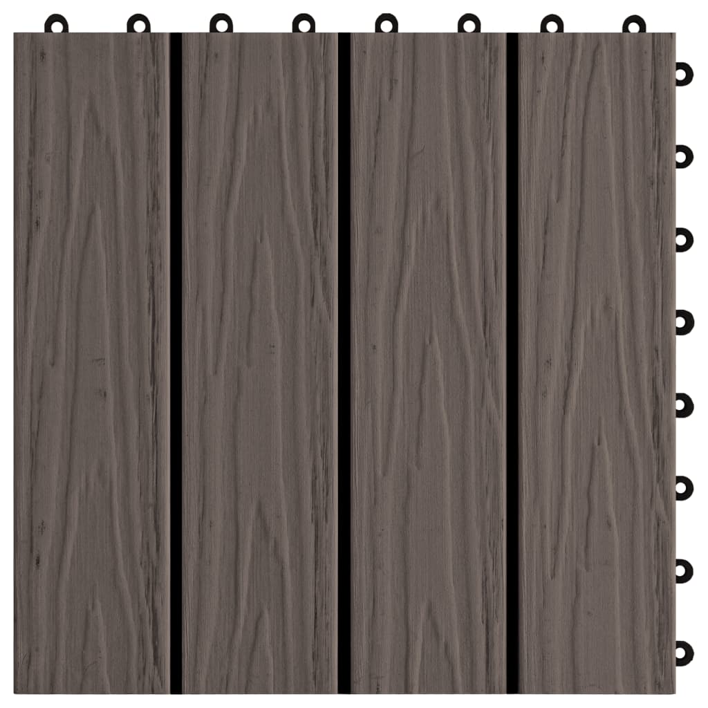 vidaXL Plăci podea în relief, WPC, 11 buc, 30x30 cm, 1 mp, maro închis vidaXL Plăci podea în relief, WPC, 11 buc, 30x30 cm, 1 mp, maro închis